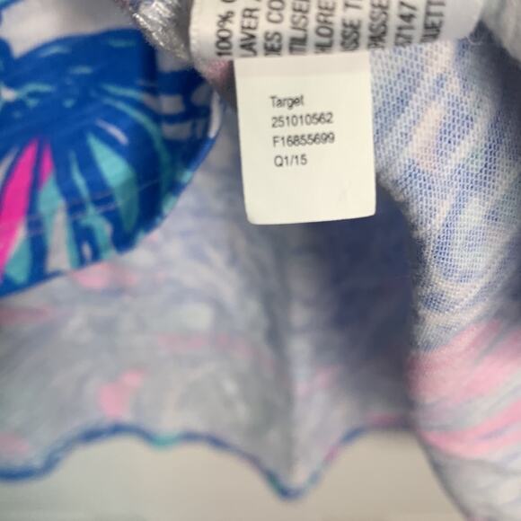 Lilly Pulitzer x Target Blue My Fans High Low Tank Top Sz XS W-077 - Picture 6 of 8